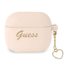 Guess GUA3LSCHSP AirPods 3 rózsaszín szilikon Charm Heart Collection tok fülhallgató, fejhallgató tok