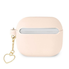 Guess GUA3LSCHSP Silicone Charm Heart Collection tok AirPods 3 - rózsaszín fülhallgató, fejhallgató tok