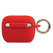 Guess GUACAPSILGLRE Silicone Glitter tok AirPods Pro - piros fülhallgató, fejhallgató tok