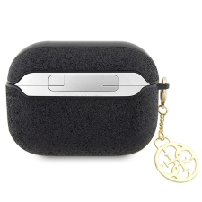 Guess GUAP2GLGSHK Glitter Flake 4G Charm tok AirPods Pro 2 - fekete fülhallgató, fejhallgató tok