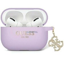 Guess GUAP2LECG4U Liquid Silicone Glitter Triangle Charm tok AirPods Pro 2 - lila fülhallgató, fejhallgató tok