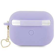 Guess GUAP2LSCHSU Silicone Charm Heart Collection tok AirPods Pro 2 - lila fülhallgató, fejhallgató tok