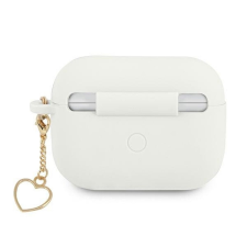 Guess GUAPLSCHSH Silicone Charm Heart Collection tok AirPods Pro - fehér fülhallgató, fejhallgató tok