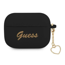 Guess GUAPLSCHSK AirPods Pro fekete szilikon Charm Heart Collection tok fülhallgató, fejhallgató tok