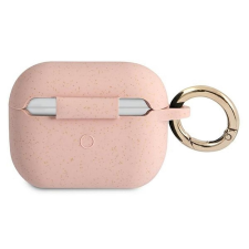 Guess GUAPSGGEP Silicone Glitter tok AirPods Pro - rózsaszín fülhallgató, fejhallgató tok