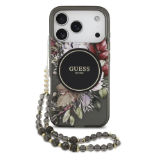 Guess Guess IML Flowers Strap MagSafe tok iPhone 17 Pro készülékhez fekete tok és táska