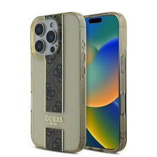 Guess Guess IML Middle 4G Stripe tok iPhone 16 Pro készülékhez barna tok és táska