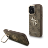 Guess Guess PU 4G Metal Logo Stand Camera Frame tok iPhone 16 Pro készülékhez barna