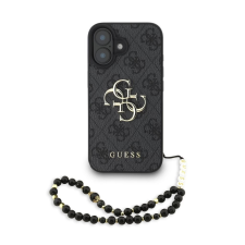 Guess Guess PU 4G Metal Logo Strap tok iPhone 16 készülékhez fekete tok és táska