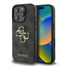 Guess Guess PU 4G Metal Logo tok iPhone 16 Pro készülékhez szürke tok és táska