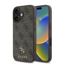 Guess Guess PU 4G Small Metal Logo MagSafe tok iPhone 16 készülékhez barna tok és táska