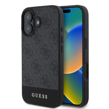 Guess Guess PU 4G Stripe tok iPhone 16 készülékhez szürke tok és táska