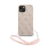 Guess Guess PU bőr 4G Colored Ring Strap MagSafe tok iPhone 14 készülékhez rózsaszín
