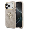 Guess Guess PU bőr 4G Metal Logo Gold Frame MagSafe tok iPhone 17 Pro készülékhez rózsaszín