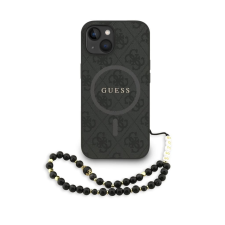 Guess Guess PU Leather 4G Színes Gyűrűpántos MagSafe tok iPhone 13 készülékhez fekete tok és táska