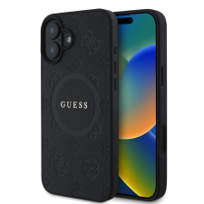 Guess Guess Saffiano Peony Stamp MagSafe tok iPhone 16 készülékhez fekete tok és táska
