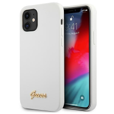 Guess GUHCP12SLSLMGWH iPhone 12 mini 5,4&quot; fehér kemény tok Metal Logo Script telefontok tok és táska