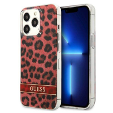 Guess GUHCP13LHSLEOR iPhone 13 Pro / 13 6,1" piros Leopard keménytok tok és táska