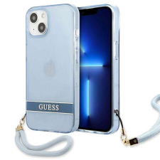 Guess GUHCP13MHTSGSB iPhone 13 / 14 / 15 6.1" kék áttetsző keménytok pánttal tok és táska