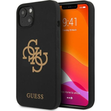 Guess GUHCP13MLS4GGBK iPhone 13 6.1" Fekete Keménytok Szilikon 4G Logóval (GUE1494BLK) tok és táska