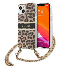 Guess GUHCP13SKBCLE iPhone 13 mini 5,4" Leopárd keménytok arany szíjjal tok és táska