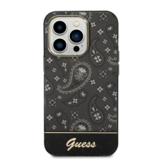 Guess GUHCP14LHGBNHK iPhone 14 Pro 6,1" fekete Bandana Paisley keménytok tok és táska