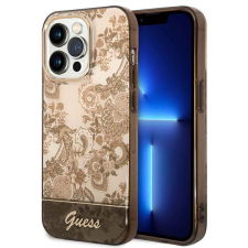 Guess GUHCP14LHGPLHC iPhone 14 Pro 6,1" okkersárga Porcelain Collection keménytok tok és táska