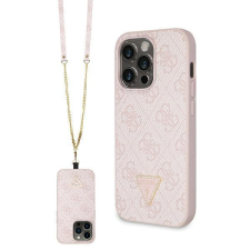 Guess GUHCP14LP4TDSCPP tok iPhone 14 Pro - rózsaszín Crossbody 4G fém logó tok és táska