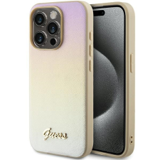 Guess GUHCP14LPSAIRSD iPhone 14 Pro 6.1" arany keménytok Saffiano irizáló írással tok és táska