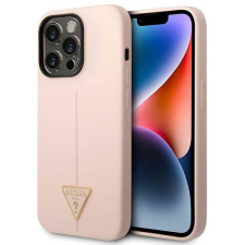 Guess GUHCP14LSLTGP iPhone 14 Pro 6,1" rózsaszín szilikon keménytok háromszög logóval tok és táska