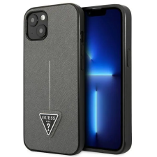 Guess GUHCP14MPSATLG iPhone 14 Plus 6,7" ezüst keménytok SaffianoTriangle Logó tok és táska