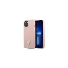 Guess GUHCP14MPSATLP iPhone 14 Plus 6,7" rózsaszín Saffiano háromszög logós keménytok tok és táska