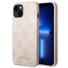 Guess GUHCP14SG4GFPI iPhone 14 6,1&quot; rózsaszín 4G fém arany logós keménytok tok és táska