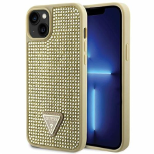Guess GUHCP14SHDGTPD Rhinestone Triangle tok iPhone 13 / 14 / 15 - arany tok és táska