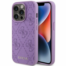 Guess GUHCP15LP4EPMU iPhone 15 Pro 6.1&quot; lila/világos lila keménytok bőr 4G bélyegzővel tok és táska