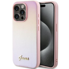 Guess GUHCP15LPSAIRSP Saffiano Iridescent Script tok iPhone 15 Pro - rózsaszín tok és táska