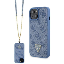 Guess GUHCP15SP4TDSCPB iPhone 15 6.1" kék keménytok Crossbody 4G fém logó tok és táska