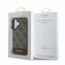 Guess GUHCP16SG4GLBR 4G Bottom Stripe tok iPhone 16 - barna tok és táska
