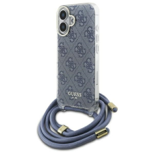 Guess GUHCP16SHC4SEB Crossbody Cord 4G Print keménytok iPhone 16 - kék tok és táska