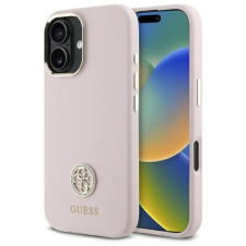 Guess GUHCP16SM4DGPP Silicone Logo Strass 4G keménytok iPhone 16 - rózsaszín tok és táska