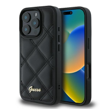 Guess GUHCP16XPSQSQSK Quilted Metal Logo keménytok iPhone 16 Pro Max - fekete tok és táska