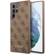 Guess GUHCS23LG4GFBR S23 Ultra S918 barna 4G fém arany logós keménytok tok és táska