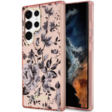 Guess GUHCS23LHCFWSP Samsung Galaxy S23 UltraS918 rózsaszín keménytok virág kollekció tok és táska