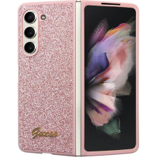 Guess GUHCZFD5HGGSHP F946 Z Fold5 Rózsaszín Keménytok Glitter Script (GUE2793) tok és táska