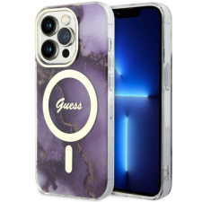 Guess GUHMP14LHTMRSU iPhone 14 Pro 6,1&quot; lila/lila keménytok Golden Marble MagSafe tok és táska