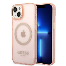 Guess GUHMP14MHTCMP iPhone 14 Plus 6.7&quot; rózsaszín/rózsaszín kemény tok Arany kontúrú, áttetsző Ma... tok és táska
