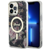 Guess GUHMP14XHCFWSK iPhone 14 Pro Max 6.7" fekete keménytok Flower MagSafe virág