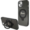 Guess GUHMP15MHRSGSK iPhone 15 Plus / 14 Plus 6.7" Fekete Keménytok Gyűrűs Állvány Script Glitter Magsafe (GUE003358)
