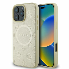Guess GUHMP16LPSAPSMED MagSafe Safiano Peony Classic Logo keménytok iPhone 16 Pro - arany színű tok és táska