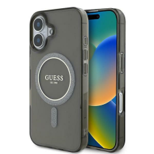 Guess GUHMP16MHFGEREK IML Glitter Circle MagSafe-kompatibilis keménytok iPhone 16 Plus - fekete tok és táska